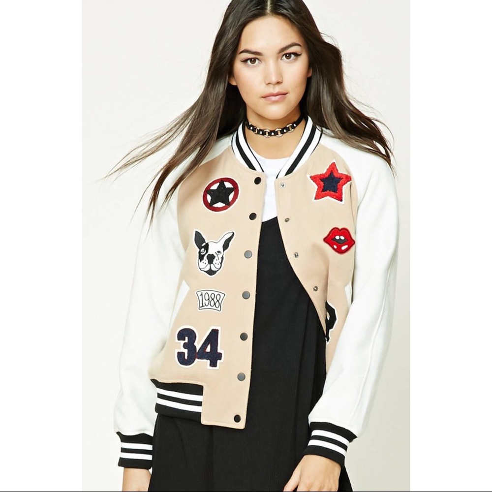 Forever 21 Patch Lettermen Jacket
